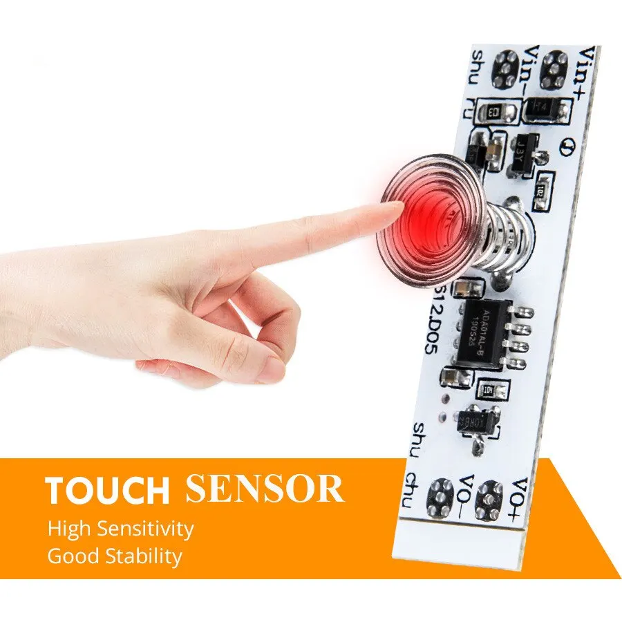 Touch Sensor Switch DC 12V 24V Coil Spring Switch 36W 3A Smart Home LED Light Switch Dimmer Module Detector Controller - الصورة 3