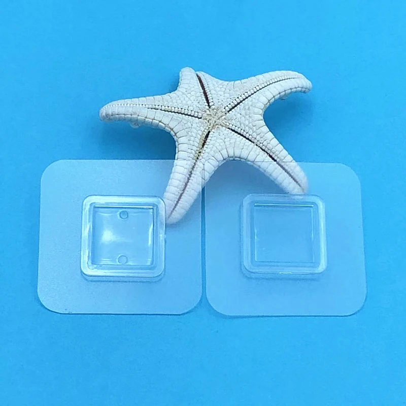 1Pc Wall Self Adhesive Hook Transparent Wire Shelf Wall Mount Sticker Sided Fixing Patch For Kitchen Bathroom Gadget.
