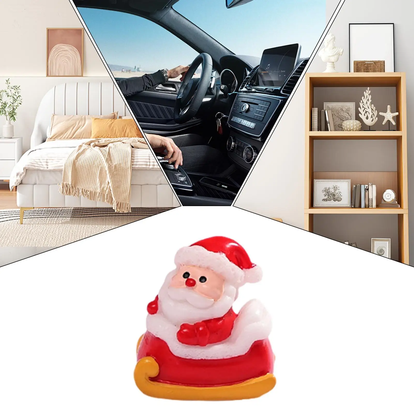 Mini Santa Figure Cute Christmas Desktop Decor Collectible Santa Claus Ornament For Bedside Shelf Kitchen Dining Table Car - الصورة 5