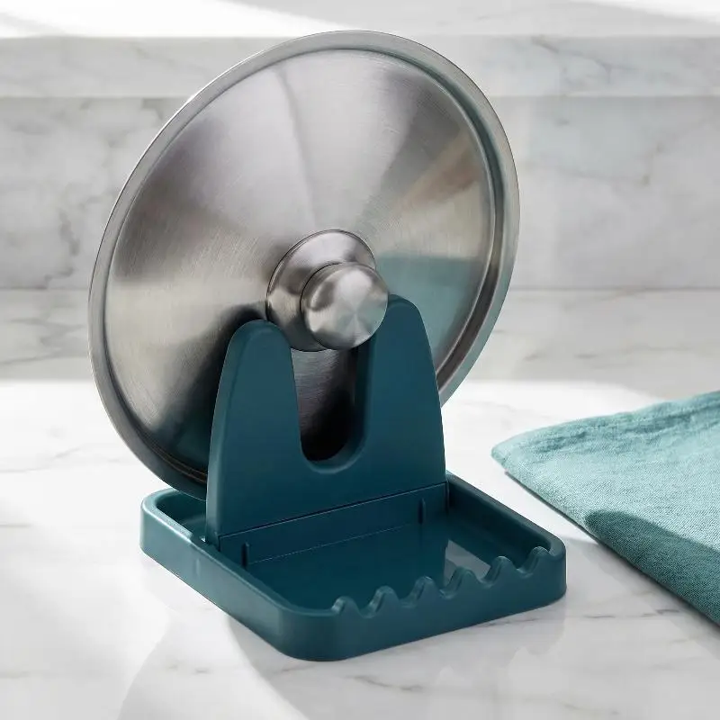 Foldable Pot Lid Rack Plastic Spoon Holder Stand Kitchen Organizer For Fork Spatula Rack Pan Cover Shelf Tableware Storage Rack - الصورة 4