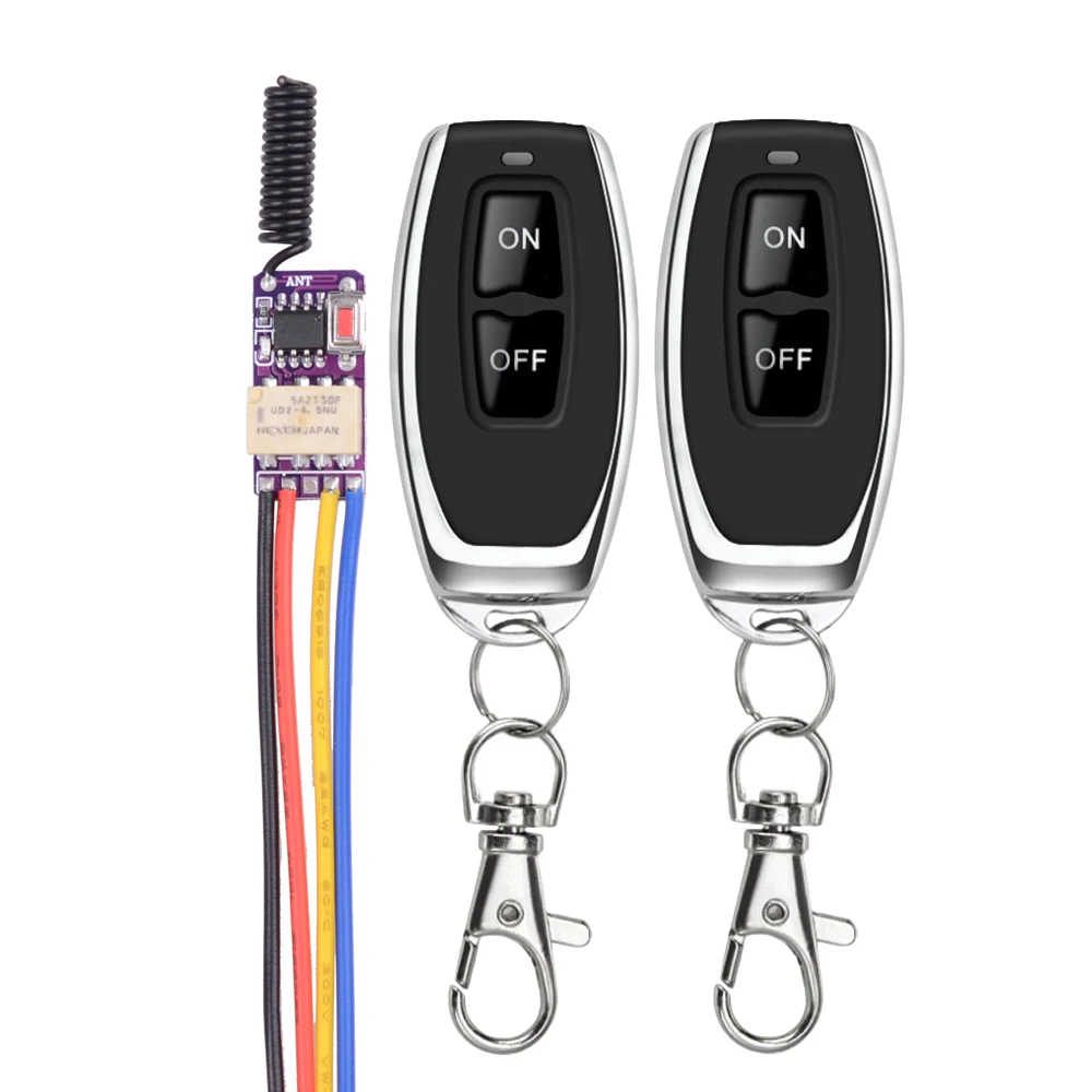 3.7V 5v 6v 7.4V 9v 12v 433MHz Power savingmini Size Relay Contact RF Wireless Switches Smart Home Small Mini Remote Control - الصورة 2