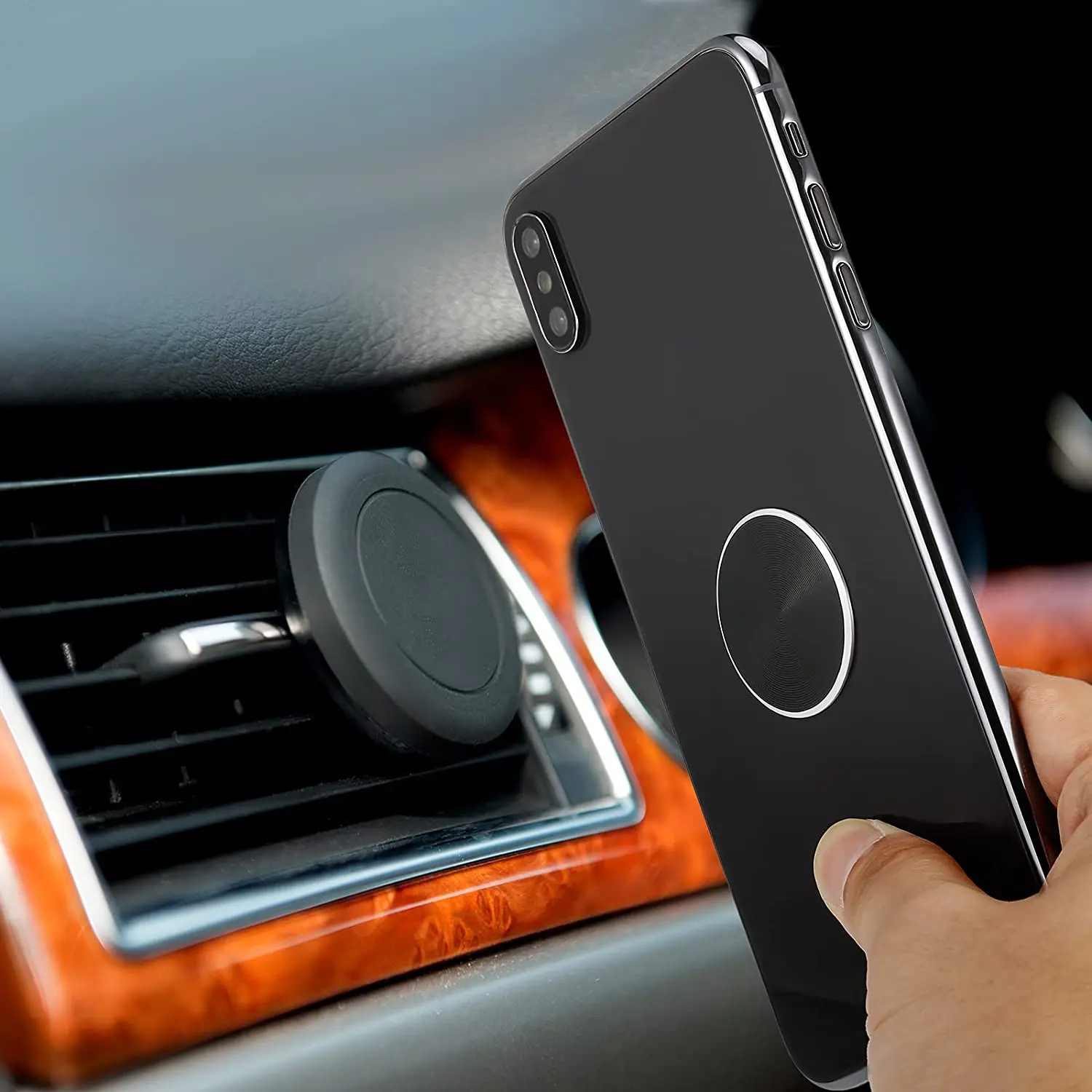 Thin Metal Plate For Magnetic Car Phone Holder Iron Sheet Sticker Disk For Magnet Tablet Desk Phone Car Stand Mount Round Holder - الصورة 5