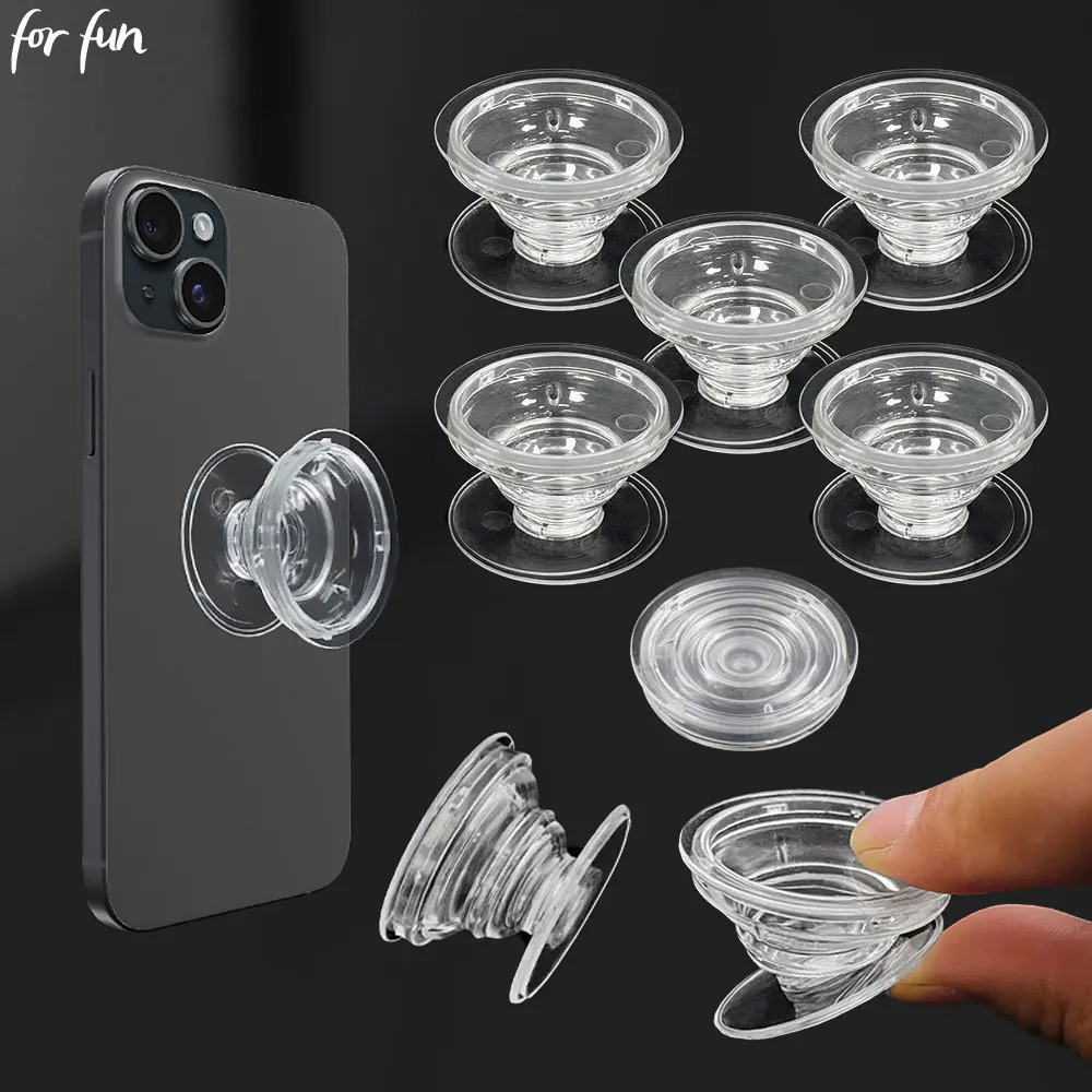 For Fun Transparent Foldable Phone Socket Finger Grip Holder GripTok Posket Handle DIY Mobile Phone Stand Base Accessories