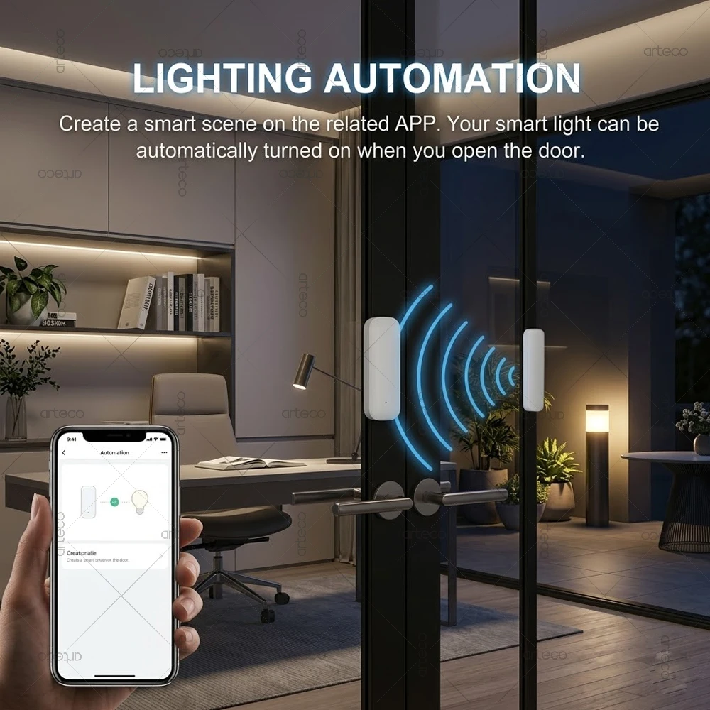 Zigbee Door Window Contatct Sensor Open Closed Detector Smart Home Alarm Security Automation Smart Life Tuya Z2M Home Assistant - الصورة 4