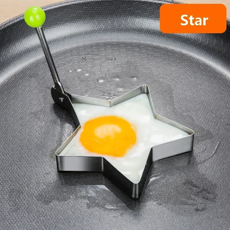 5 Style Stainless Steel Fried Egg Pancake Shaper Kitchen Accessories Gadget Rings Omelette Mold Mould Frying Egg Cooking Tools - الصورة 4