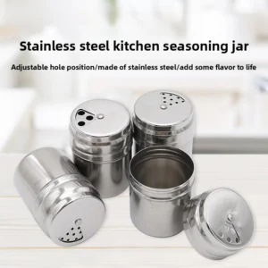 2025NewSalt SugarBottle Rotating Cover Multi-purpose Stainless Steel Kitchen Gadgets Spice Pepper Shaker Spice Jar Seasoning Can