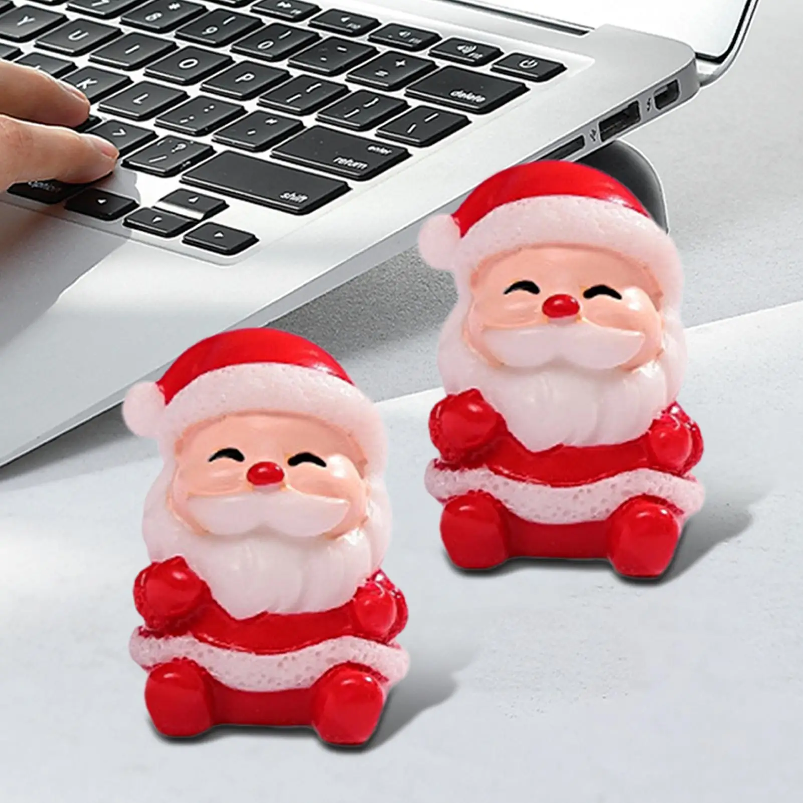 Mini Santa Figurines Christmas Miniature Desktop Decor Collectible Santa Claus Ornament for Bedside Shelf Kitchen Dining Table - Image 3