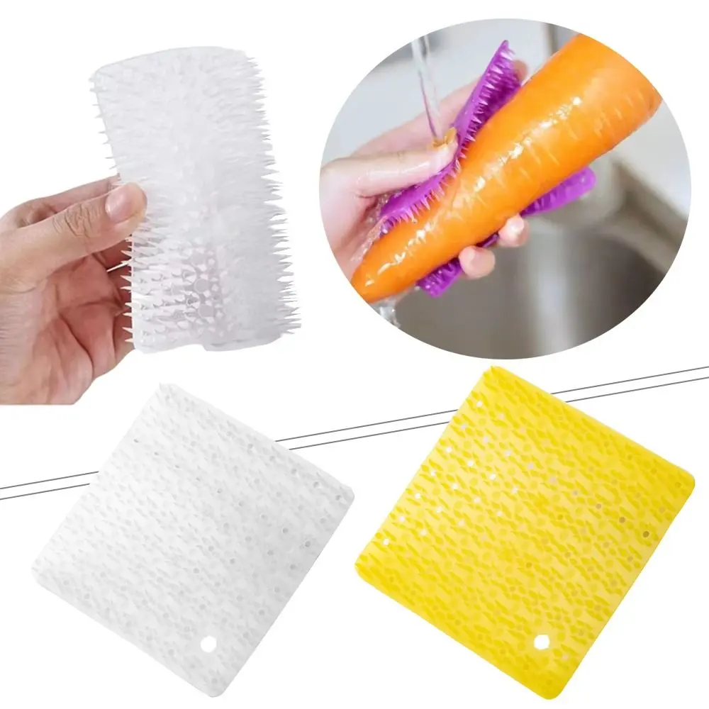 Multifunction Plastic Vegetable Clean Brush Kitchen Gadget Potato Finger-cot Brush 9cm Carrot Crevice Brush Cleaning Accessories - الصورة 5