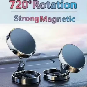 Round Folding Magnetic Car Holder 360 Degree Rotatable Mobile Phone Bracket Mount Strong Magnet Support For iPhone Samsung Stand