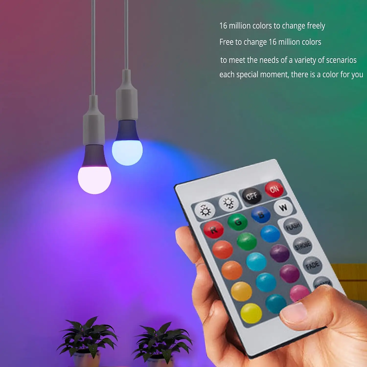 E27 RGB LED Light Bulb IR Remote Control RGBW Color Changing Smart Bulb AC 220V 230V for Home Party Decoration - الصورة 4