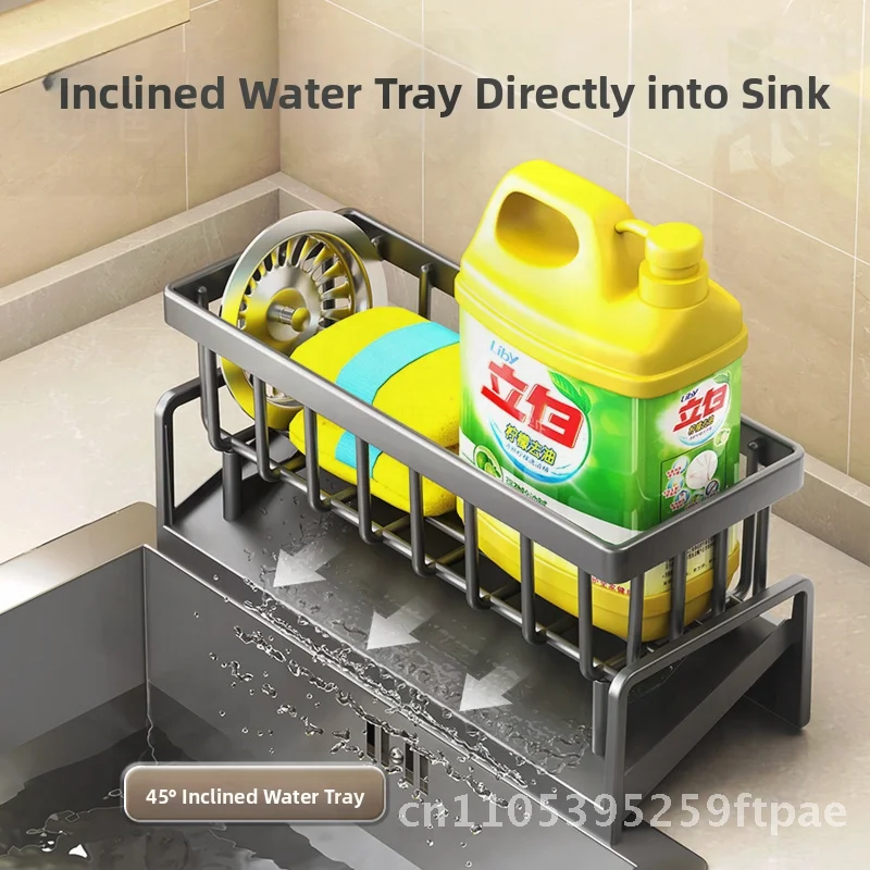 Plastic Kitchen Sink Drain Rack Organizer Self-Draining Shelf Soap Sponge Holder Dishcloth Towel Basket Filter