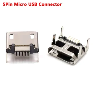 High Quality Micro USB Type B 5pin Female Socket 4 Vertical Legs Soldering Connectors For PCB Smart Machine Interface Connector