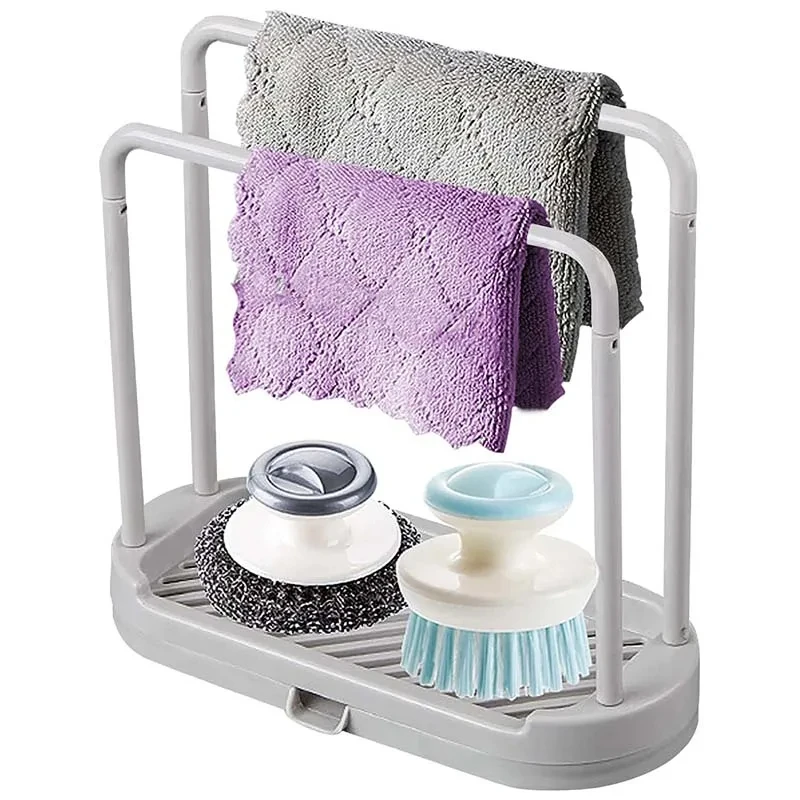 Kitchen Rag Drain Stand Kitchen Accessories Sink Drainage Shelf Sink Drain Storage Basket for Sponge Rag Wire Ball 1/2/3PCS - الصورة 3