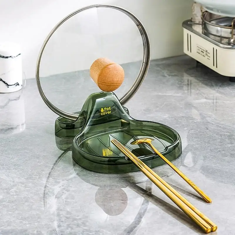 L43A Pot Lid Rack Sitting Kitchen Table With Water Plate Shelf Kitchen Multifunctional Spatula Holder Spoon Stand Kitchen - الصورة 4