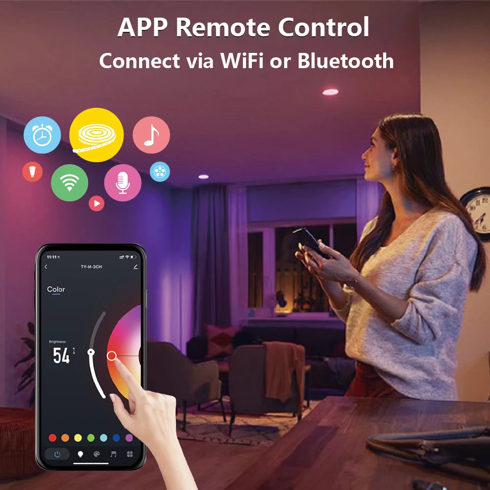 Zigbee Smart RGB LED Light Controller for Graffiti Wall Alexa/Google Home Voice Control Music Sync bedroom decoration APP Remote - Image 3