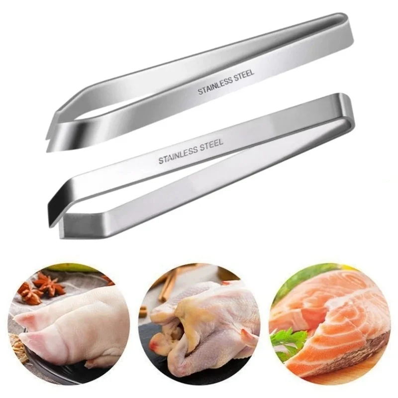 1pcs Fish Bone Tweezer Stainless Steel Bone Picking Removal Plucking Clamp Meat Tweezer Cilp Kitchen Gadgets Tools - الصورة 6