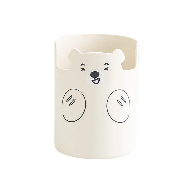 Multifunctional Plastic Bear Pen Holder Desk Organizer Phone Makeup Brush Holder Stand Cute Stationery Desktop Storage Organizer - الصورة 5