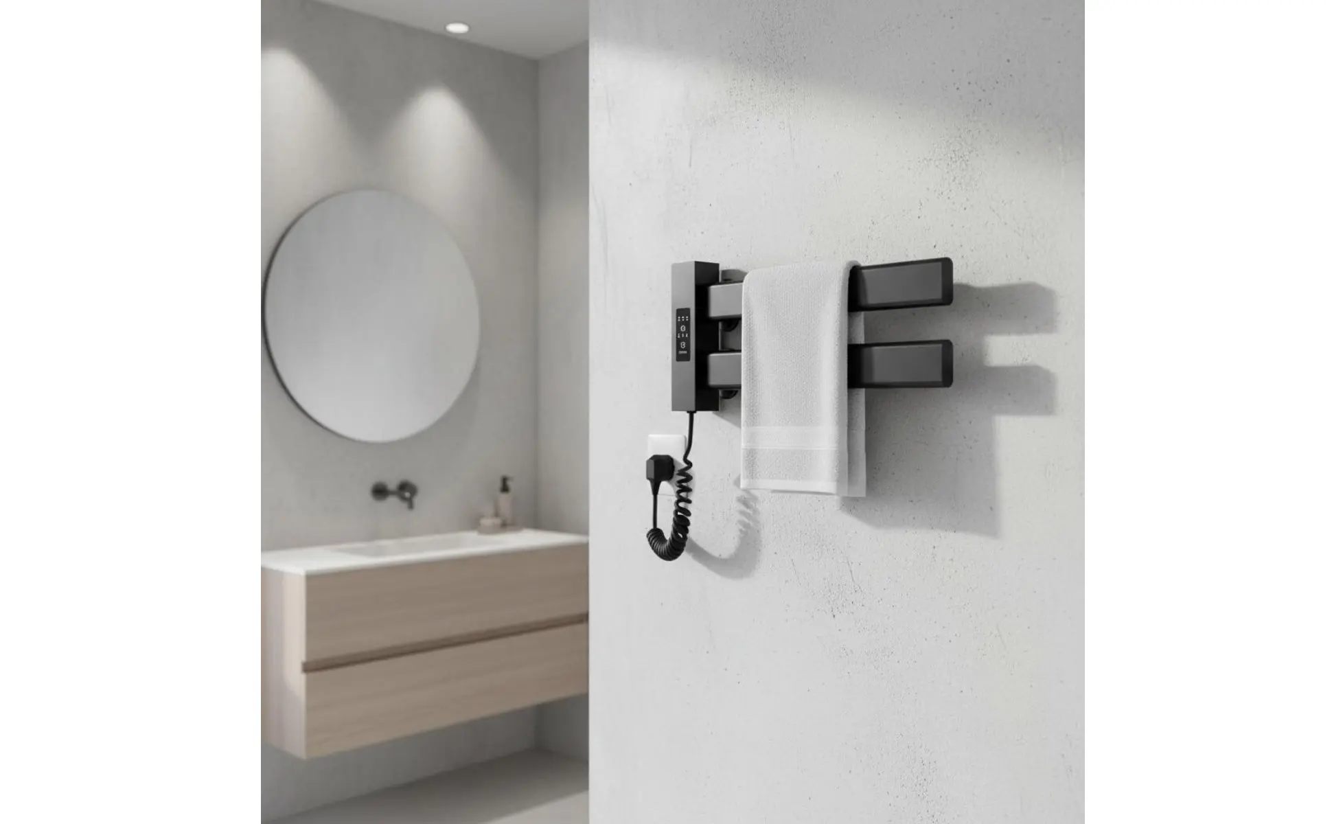 Smart Towel Heating Rack Quick Drying Electric Towel Warmer Bathroom Heater Timer Function Home Appliance IPX5 Waterproof