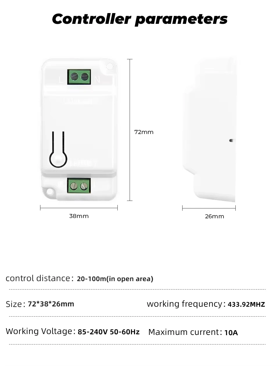 1/2/3 gang 433Mhz smart push Wireless Switch Light RF Remote Control 110V 220V Receiver home Wall button Ceiling Lamp - الصورة 6
