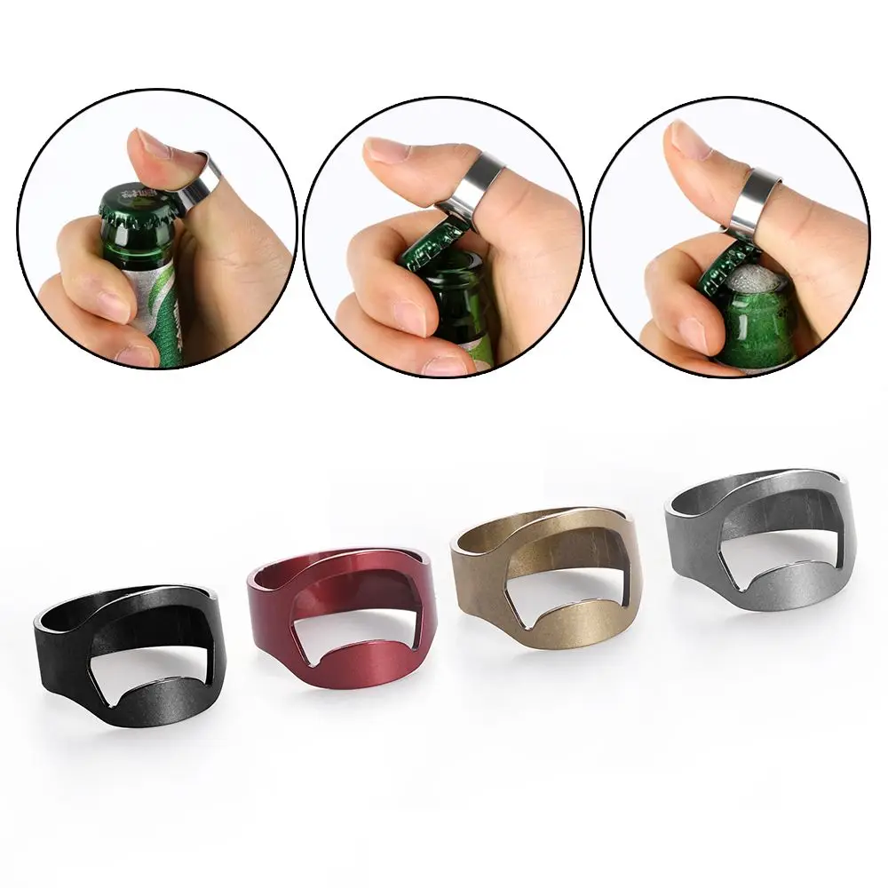 1/3PCS Unique Stainless Steel Home & Living Gadgets Beer Bottles Opener Kitchen Tool Finger Ring Openers - الصورة 2