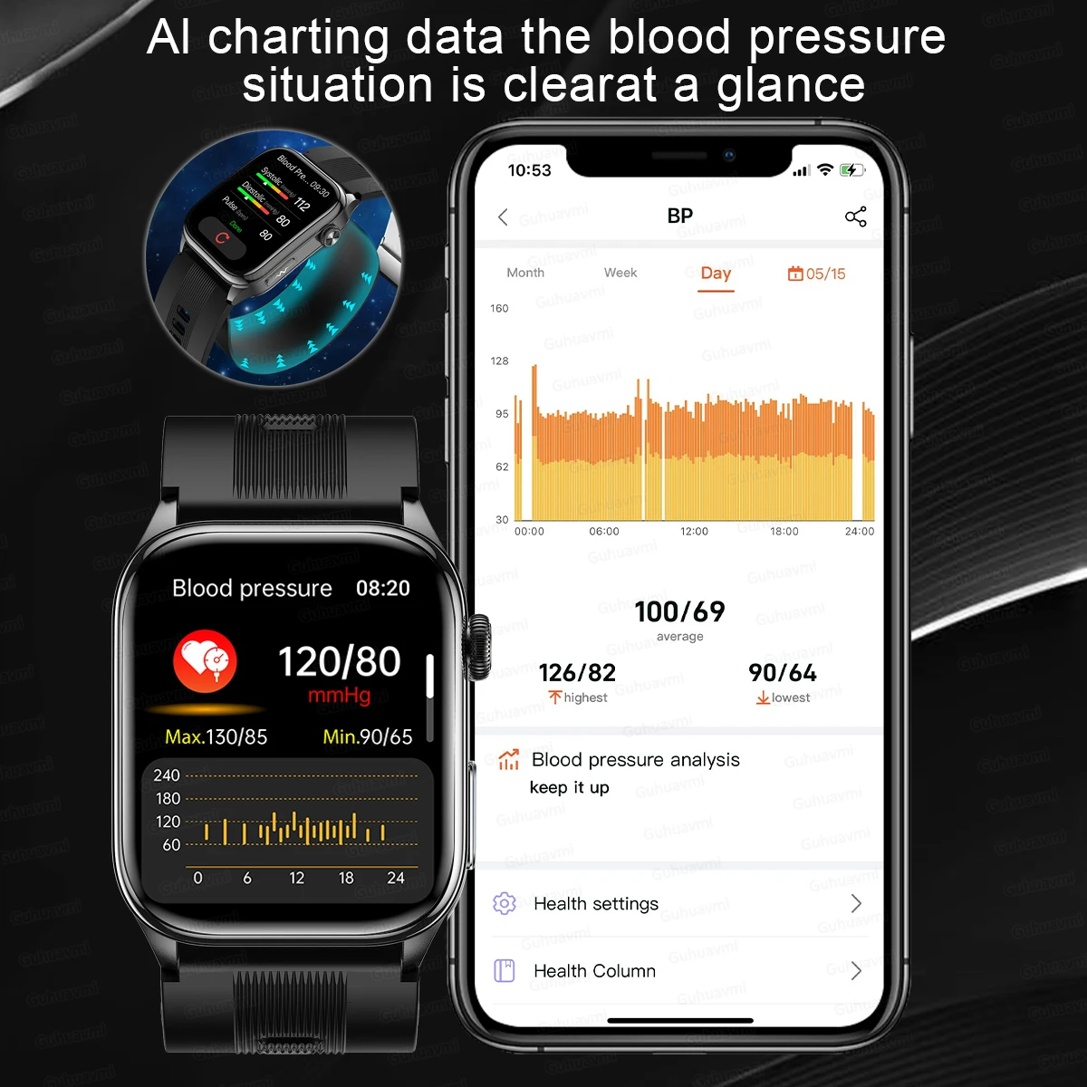 Smartwatches ECG Air Pump Blood Pressure watch Blood oxygen Sport FitnessTracking Women Men NFC Smart Watch Men for Android iOS - الصورة 5