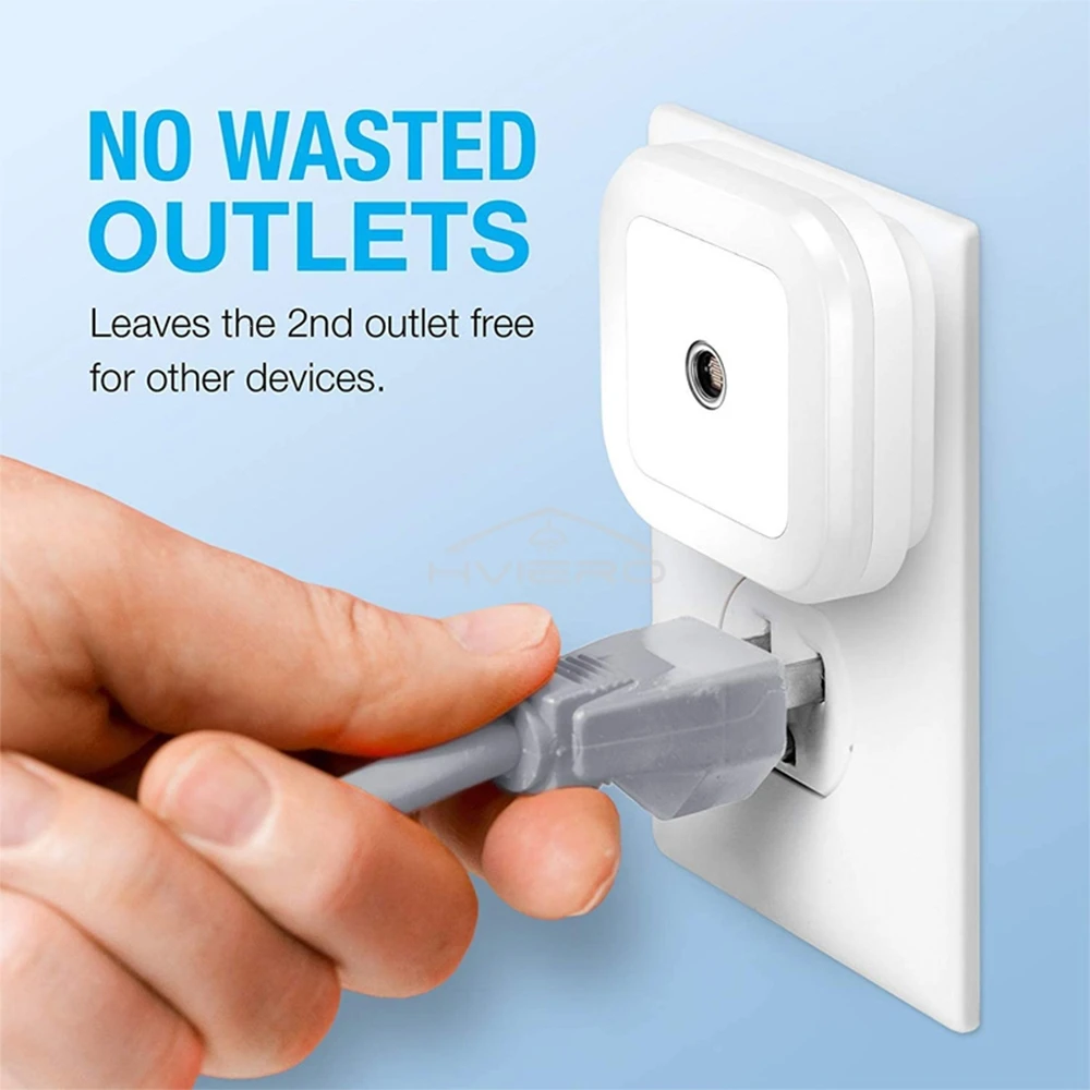 LED Night Lights Motion Sensor Smart Bulbs Plug Operated Bedside Square Wall Lamps Room Hallway Pathway Toilet Homes Lighting - الصورة 5