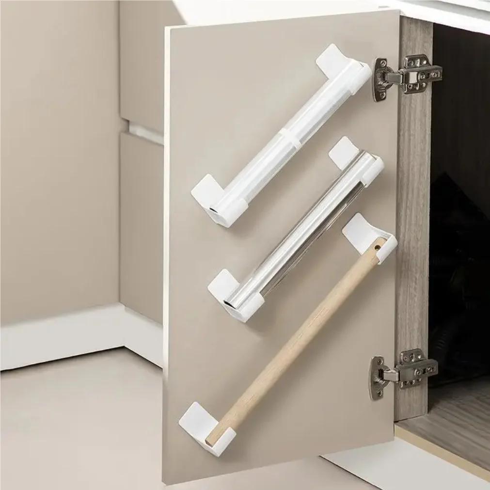 Adjustable Self-adhesive Kitchen Storage Shelf, Plastic Wall Storage Shelf for Plastic Wrap, Aluminum Foil, Towels and Bags2025 - الصورة 2