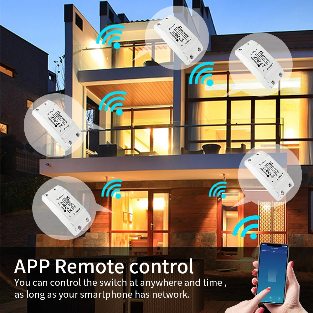 16A WiFi Tuya Smart Switch Wireless Remote Control Switch Timer Switch Compatible Smart Life App Alexa Google Home - الصورة 2