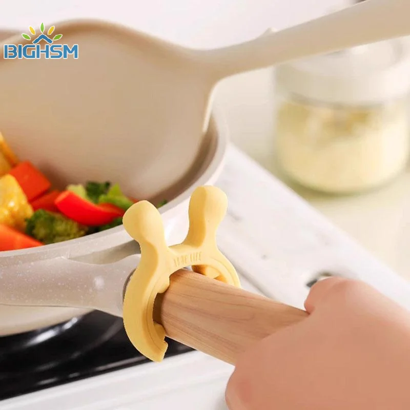 Multifunctional Deer Ear Spatula Holder Anti Scalding Overflow Pot Clip Silicone Spoon Rest Cooking Utensils Clip Kitchen Gadget - الصورة 5