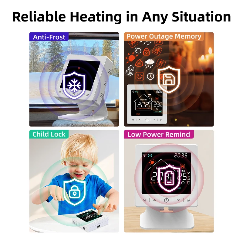 Smart home Wifi thermostat tuya RF wireless gas boiler heating programmable room temperature remote controller with alexa google - الصورة 6