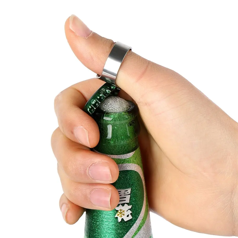 1/3PCS Unique Stainless Steel Home & Living Gadgets Beer Bottles Opener Kitchen Tool Finger Ring Openers - الصورة 6