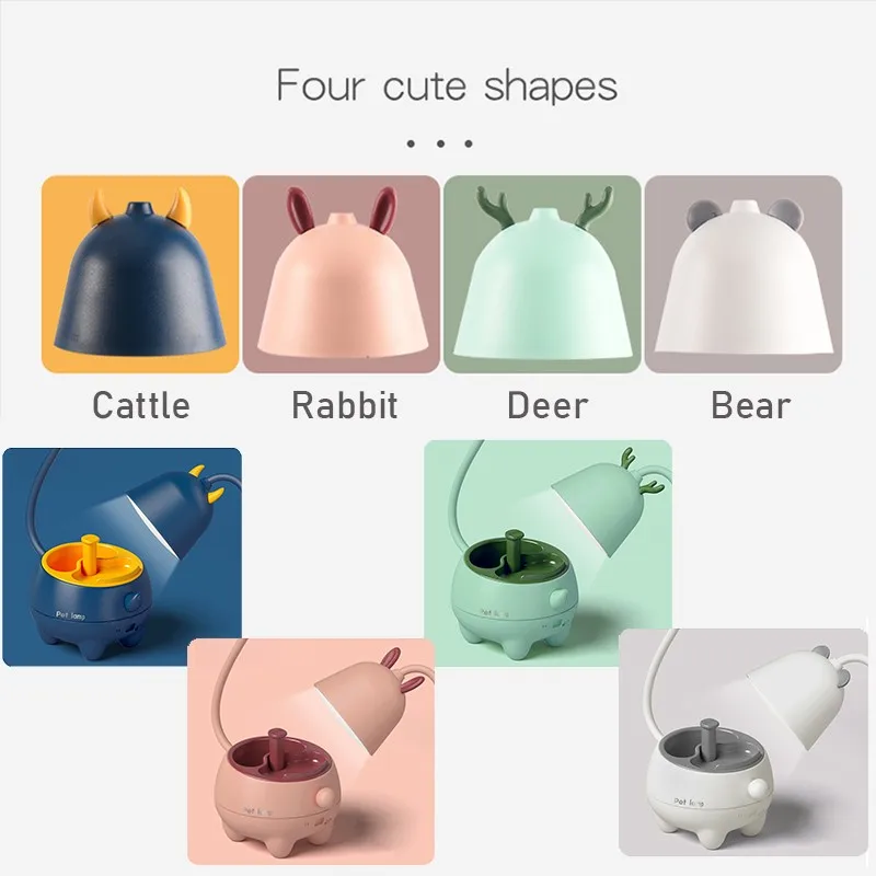 New Smart Touch USB Charging Pet LED Table Lamp 3 Modes Lighting Adjustable Brightness Dimmable Desk Lamp for Children's Gift - الصورة 6