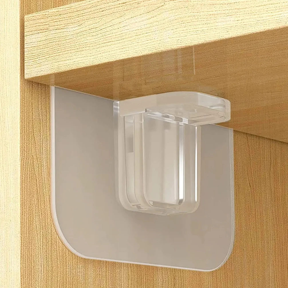 10/20pcs Adhesive Shelf Brackets Punch Free Shelf Support Pegs For Shelves Kitchen Cabinet Book Closet Clapboard Layer - الصورة 3