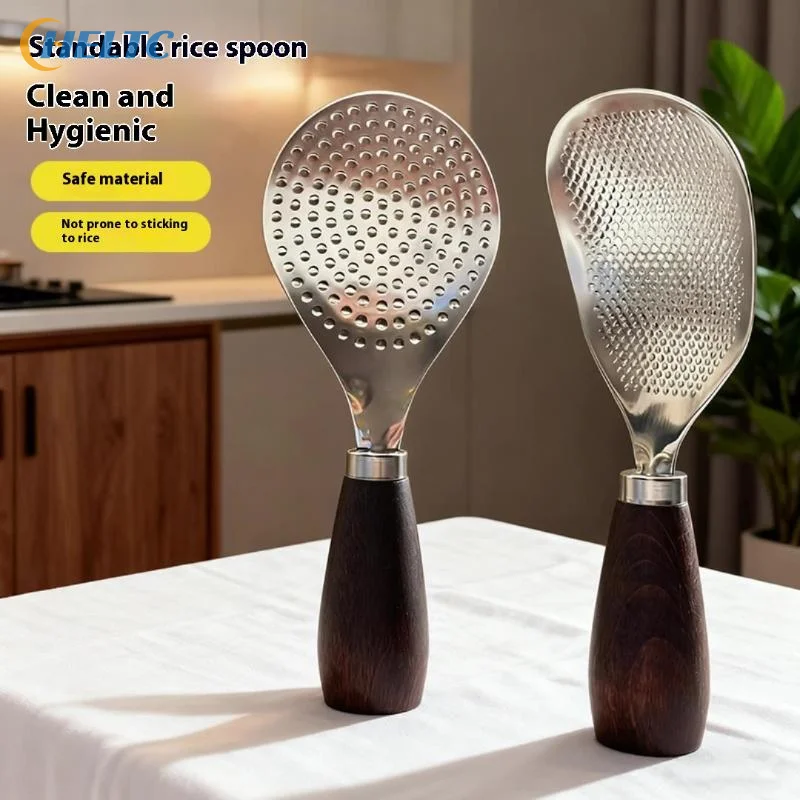 1PC Kitchenware Cooking Strainer Stainless Non-stick Rice Spoon High Temperature Resistant Anti-scalding Cooking Kitchen Gadget - الصورة 2