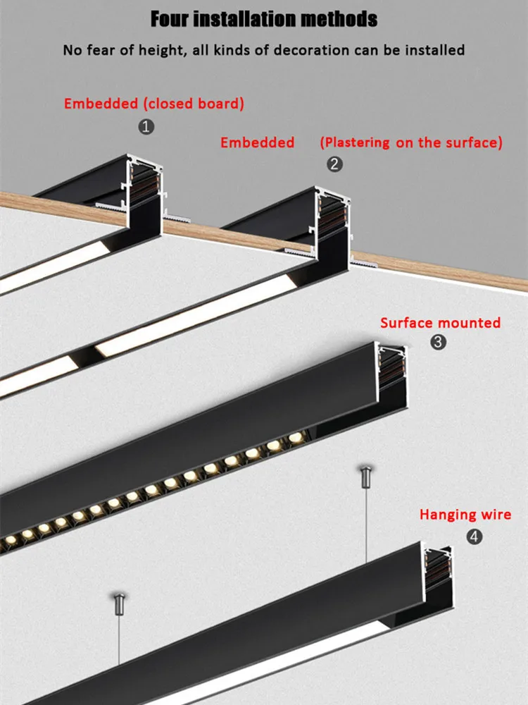 Smart Magnetic Track Rail Light System Modern Flexible Fixture LED Spotlight DC48V Ceiling Indoor Light Smart Home Lamp Living - الصورة 4