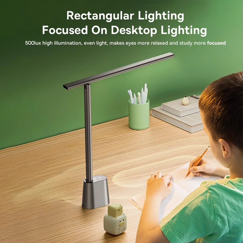 Baseus Desk Lamp 180° Foldable LED Table Lamp Rechargeable Auto Dimming Smart Eye Protection Study Reading Room Night Light Lamp - الصورة 3