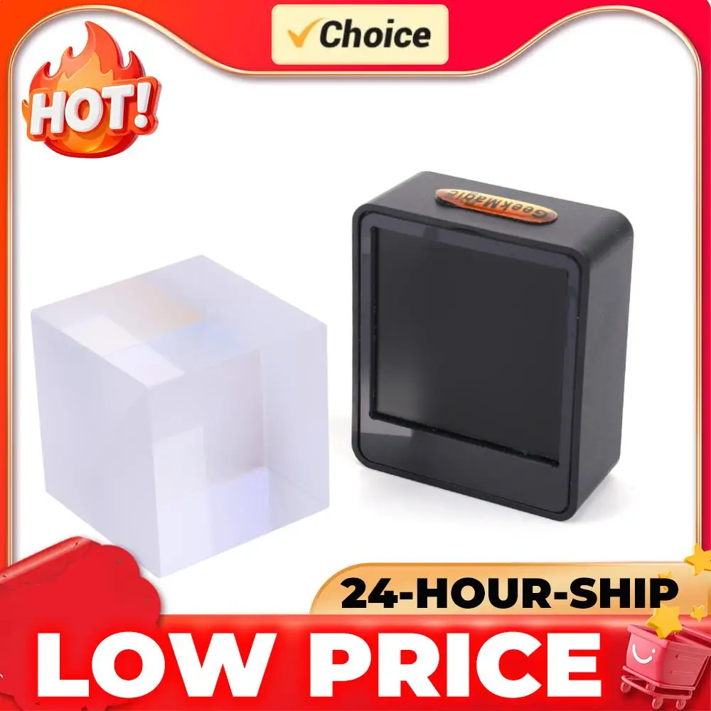 Desktop Holographic Crystal Cube Smart Clock WiFi Weather Station with Photo Display for Home Decor with GIF Animations Album