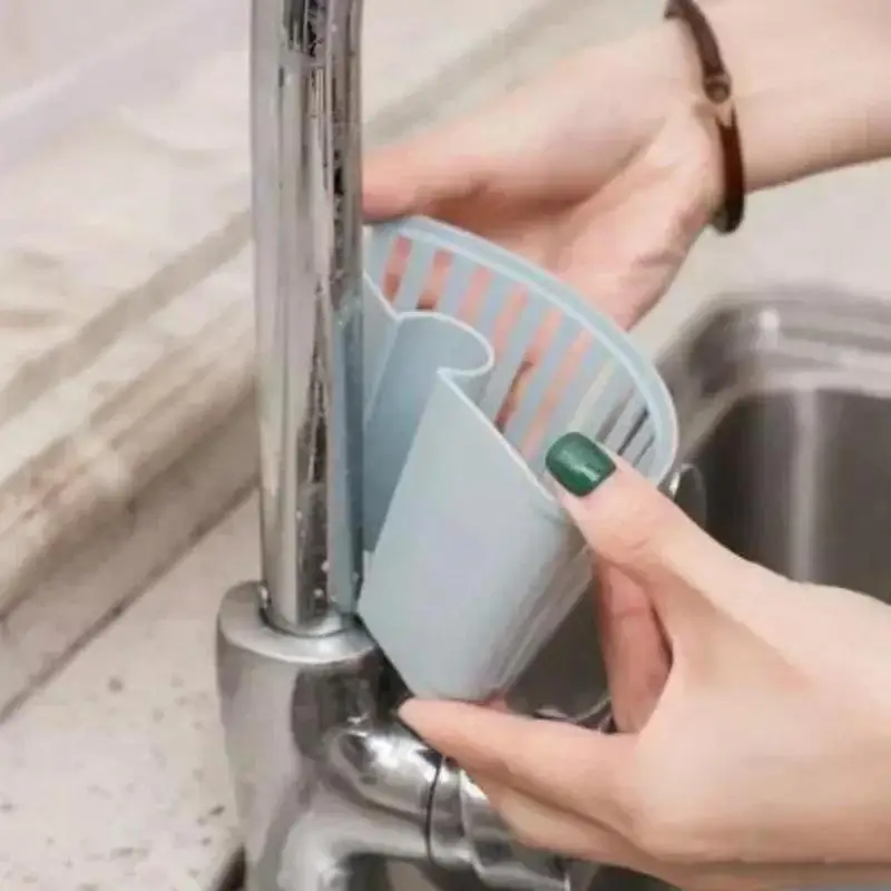 Drain Sink Plastic Hanging Basket Shelf Spout Holder Sponge Storage Faucet Rack Convenient Novel Home Storage Shelf Kitchen Tool - الصورة 6
