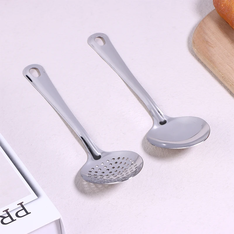 201 Stainless Steel Soup Spoon Colander Ladle Filter Strainer Food Skimmer With Handle Useful For Kitchen Gadgets Kitchenware - الصورة 5