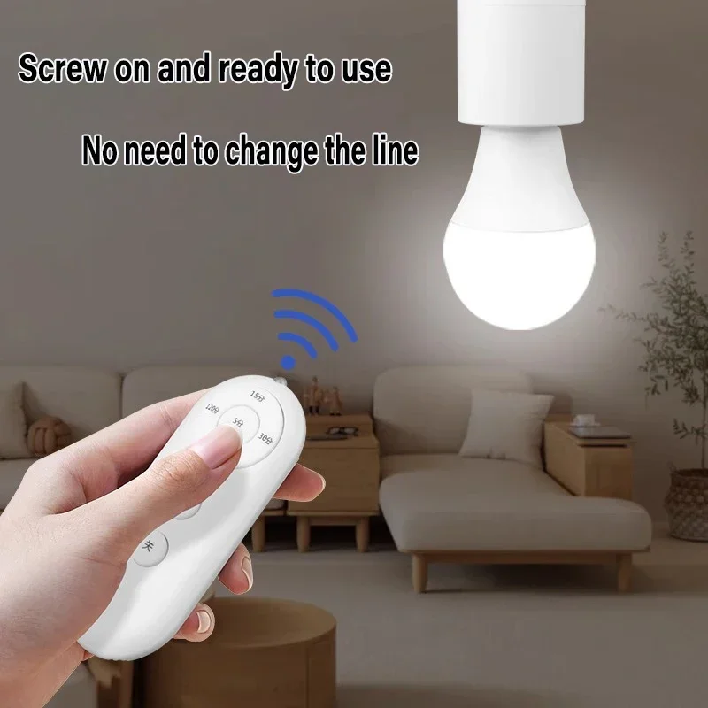 E27 LED Lamp Base Smart Wireless Remote Control Switch Timer Switch AC110-240V Socket Base Adapter ON/OFF Smart Home Automation - الصورة 5