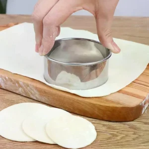 3Pcs Stainless Steel Round Biscuit Mold Dumpling Skin Cutter DIY Pastry Cake Baking Tool Kitchen Gadget For Sweet Treats