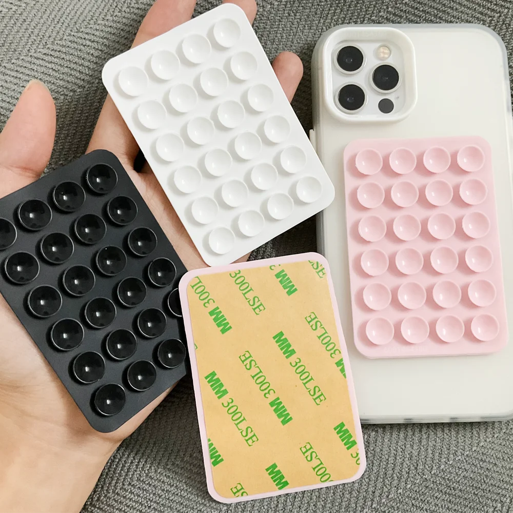 1pc Adhesive Backing Silicone Suction Phone Case Mount Non Slip Suction Cup Phone Stand Holder for Selfies and Videos