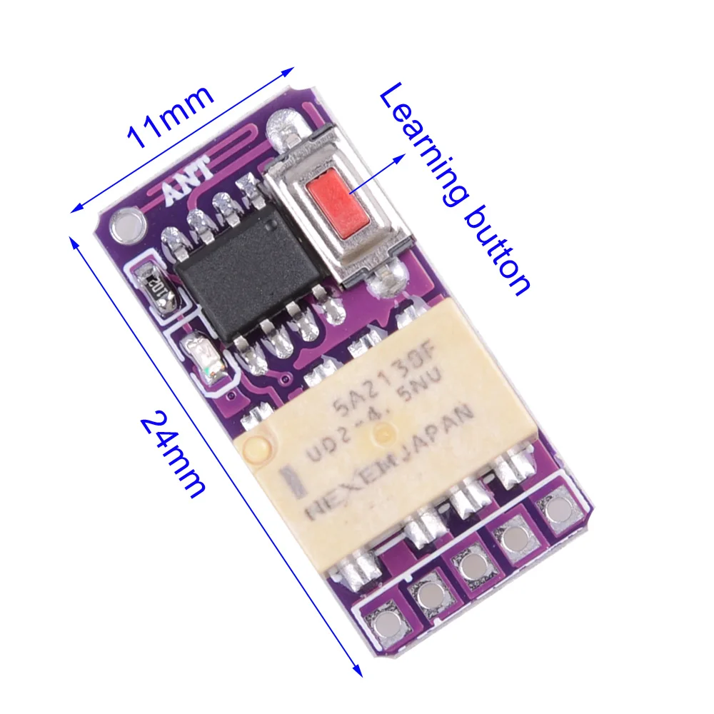 3.7V 5v 6v 7.4V 9v 12v 433MHz Power savingmini Size Relay Contact RF Wireless Switches Smart Home Small Mini Remote Control - الصورة 3