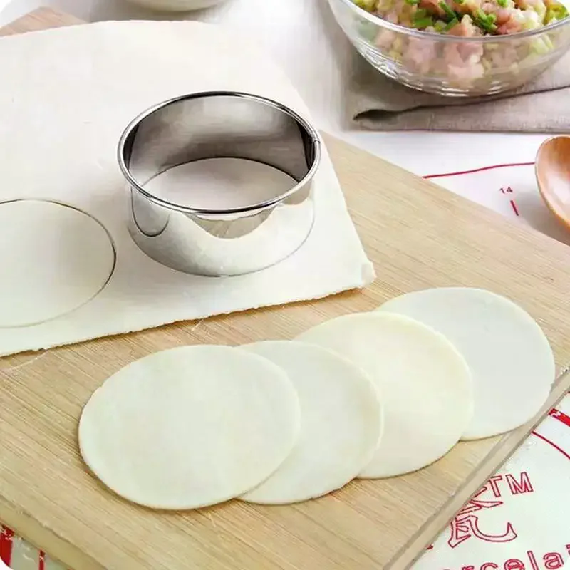 3Pcs Stainless Steel Round Biscuit Mold Dumpling Skin Cutter DIY Pastry Cake Baking Tool Kitchen Gadget For Sweet Treats - الصورة 4