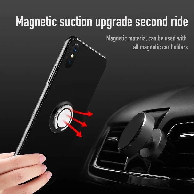 Metal Finger Ring Holder Stand Grip 360 Rotatable or Mobile Phone Car Magnetic Mount Phone Back Sticker Pad Unniversal Bracket - Image 5