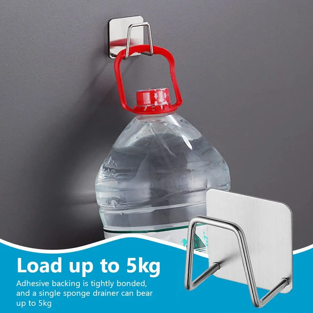 Sponge Holder Kitchen Adhesive Stainless Steel Waterproof Sink Sponge Drain Rack Shelf kitchen organizer and storage Accessories - الصورة 5