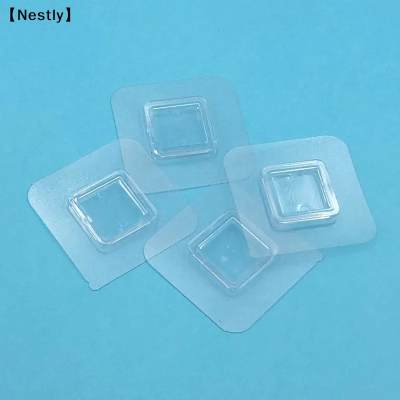 1/5/10 Pcs Wall Self Adhesive Hook Transparent Wire Shelf Wall Mount Sticker Sided Fixing Patch Kitchen Bathroom Gadget〔Nest〕 - الصورة 3