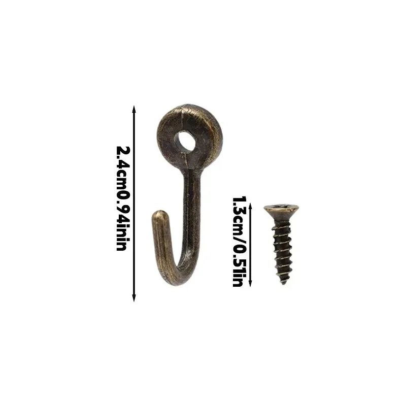 Mini Zinc Alloy Wall Hooks with Screws Heavy Duty Wall Mounted Hook for Kitchen Bathroom Coat Towel Hanging Hangers Organizer - الصورة 6