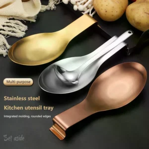 Fish Shape Spoon Rest Thickened Stainless Steel Tableware Spoon Shelf Buffet Clip Tray Hotel Restaurant Kitchen Utensil Holder