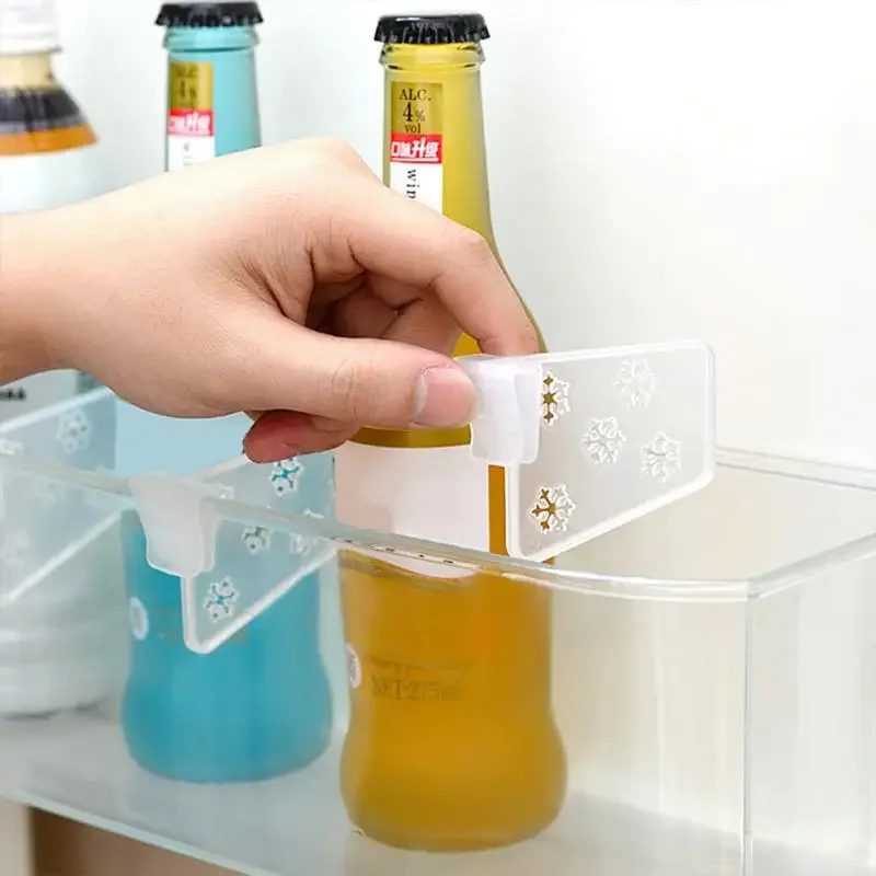 4/10Pcs Plastic Extendable Refrigerator Partition Fridge Shelf Dividers Clip Adjustable Separators Household Kitchen 칸막이 - الصورة 5